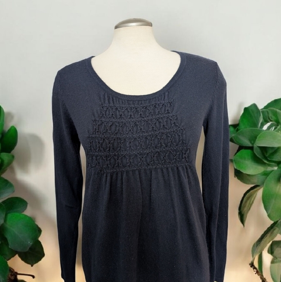 Boden Navy Blue Cotton/Cashmere Blend Knit Sweater Dress Size 8 - Picture 4 of 10
